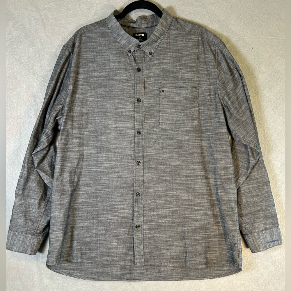 Hurley Men's One & Only Textured Long Sleeve‎ Button Up Size XXL